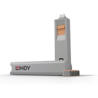 Lindy USB Type C Port Blocker Key - Pack of 4 Blockers. Orange