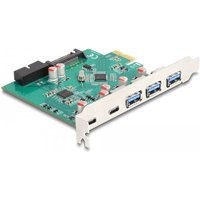 DeLOCK USB 5 Gbps PCI Express x1 Card to 3 x external Type-A + 2 x ext