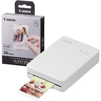 Canon Selphy QX20 Instant Photo Printer - Sand White - Printer + 20 Sh