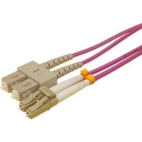 Cablenet 1m OM3 50/125 LC-SC Duplex Violet LSOH Fibre Patch Lead