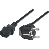 Manhattan Mains Power Cord/Cable. Euro 2-pin plug (CEE 7/4 Schuko) to