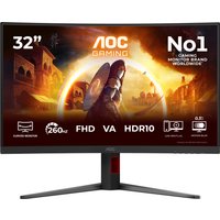 AOC C32G4Z 31.5" Full HD VA 260Hz 0.3ms Height Adjustable Curved Gaming Monitor with Speakers