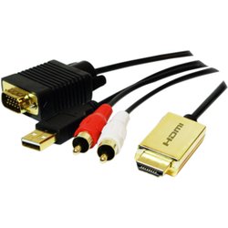 Logilink CV0052A Video Cable Adapter 2 M Hdmi Vga (D-Sub) + Rca Black