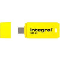 Integral Neon-C 32GB USB-C 3.2 GEN1 DRIVE (USB3.1 USB3.0) YELLOW UP TO