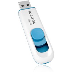 Adata C008 Usb Flash Drive 16 Gb Usb Type-A 2.0 Blue. White Adata C008 Usb Flash Drive 16 Gb Usb Type-A 2.0 Blue. White