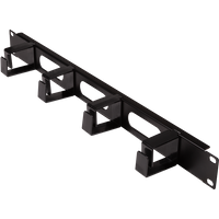 LogiLink 19" Cable management panel with 4 rings. black