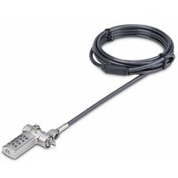 StarTech.com Universal Laptop Cable Lock 6.6ft (2m), Serialized Security Cable for Notebook, Compatible w/Noble Wedge®/Nano/K-Slot; Keyless Combination Cable, TAA