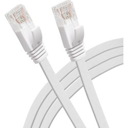 Maplin RJ45 CAT6 Utp Flat Ethernet Lan Cable - White - 10M