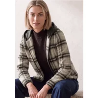 Jacke mit Wollanteil und Kapuze
