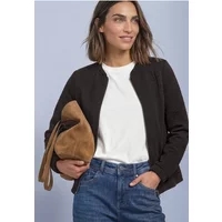 Leichte Sweatjacke mit Struktur und Zipper