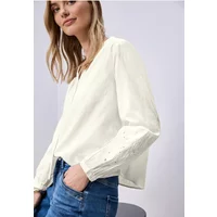 Bluse mit V-Neck und Stickerei