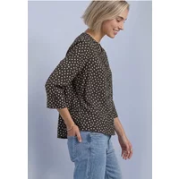 3/4-Arm Bluse mit Split Neck und Print