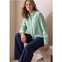 Cord-Hemdbluse mit Brusttaschen