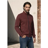 Sweatjacke mit 3D-Struktur und Stehkragen