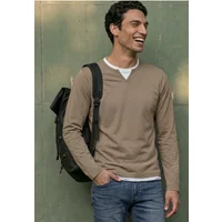 STREET ONE MEN Langarmshirt aus reiner Baumwolle