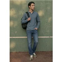 Langarm Poloshirt in Unifarbe