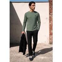 Langarm Shirt mit Rundhals in Unifarbe