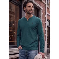 Langarm Shirt mit Henleykragen
