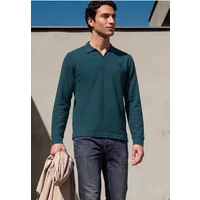 Langarm Poloshirt mit Strickstruktur