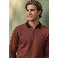 Langarm Poloshirt mit Zipper