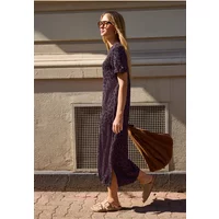 Midkleid mit Rundhals und Leo-Muster