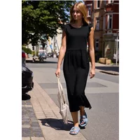 Midikleid im Strukturmix mit Rundhals
