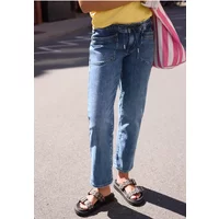 Straight Leg Jeans mit Elastikbund