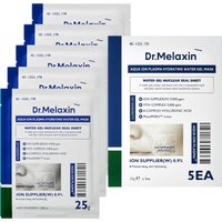 Dr.Melaxin Aqua Ion Plasma Hydrating Water, Maschera-Gel idratante per il viso, 5x25g