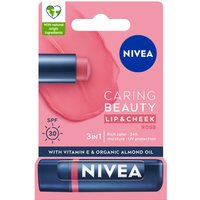 Nivea Balsamo Labbra Idratante Caring Beauty 3in1 Rose 4,8 g