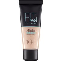 Maybelline Fit Me Fondotinta Viso, 104 Soft Beige