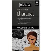 Beauty Formulas Strisce Purificanti al Carbone Attivo per il Naso 6 pz