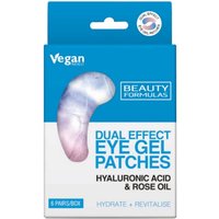 Beauty Formulas Patch Gel per il Contorno Occhi Doppio Effetto Acido Ialuronico & Olio di Rosa 12 pz