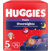 Huggies Mutandine Notturne Overnight Lullaby 5, 12-17 kg, 24 pezzi.