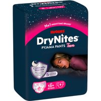 Huggies DryNites Mutandine Notturne per Ragazze, 13+, 48-60 kg, 9 pezzi.