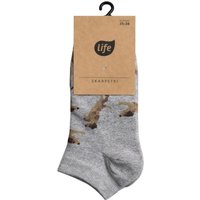 Life calzini invisibili in cotone Hipster, motivo J.R. Terrier grigio, taglia 35-38