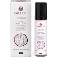BasicLab Crema riparatrice densificante notte per viso, collo e décolleté, Rassodante e Tonificante