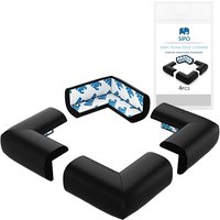 Sipo Angolari in Schiuma Protettivi per Mobili Nero 4 pz