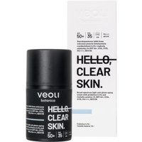 Veoli Botanica Hello, Clear Skin Crema Protettiva Leggera ad Ampio Spettro contro l'Invecchiamento Cutaneo da Fotoesposizione, SPF50+