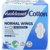 Vuokkoset Cotton Normal Wings Assorbenti con ali, 12 pezzi.