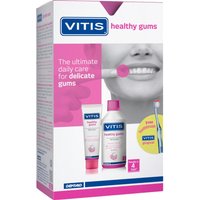 Vitis Healthy Gums Kit, Mouthwash 500ml + Toothpaste 100ml + Toothbrush