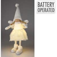 Koopman Statua Bambina-angelo, LED 69cm, bianco