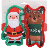 Koopman Giocattolo natalizio per cane, peluche 2 pezzi.