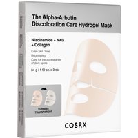 Cosrx The Alpha-Arbutin Discoloration Care Hydrogel Mask, Maschera Idrogel Illuminante per il Viso, 3 pezzi