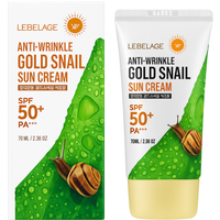 Lebelage Anti-Wrinkle Gold Snail, Crema solare antirughe SPF50+ Pa+++