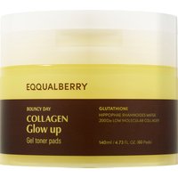 Eqqualberry Collagen Glow Up Gel, Dischetti per il viso con gel al collagene, 60 pezzi