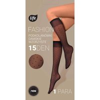 Life Calze al Ginocchio Fashion motivo Pois 15 den taglia unica nero