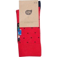 Life Calzini motivo Schiaccianoci, taglia 39-42 rosso