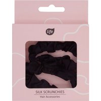 Life Fascia Sottile per Capelli 100% Seta Naturale, Nera 2 pz