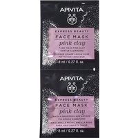 Apivita Express Beauty Maschera Viso Delicatamente Purificante con Argilla Rosa 2 pz