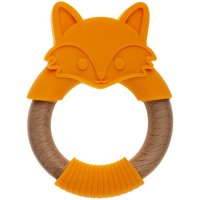 Bocioland Massaggiagengive in Legno e Silicone Volpe Arancione